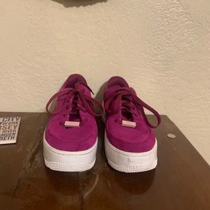 Sage Low Air Force Ones berry pink purple sneakers